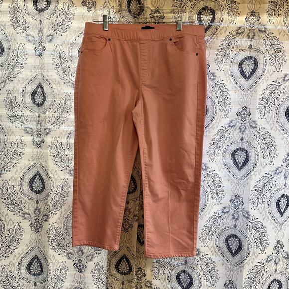 Susan Graver Pink Pull On Crops Size‎ 12 - Picture 1 of 10
